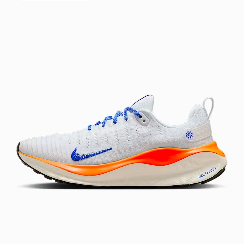 Nike InfinityRN 4 Blueprint White and Orange Athletic Sneakers